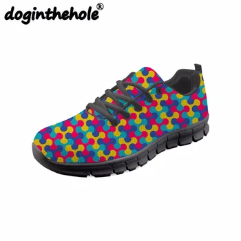 

doginthehole Sport Shoes for Women Mixed Color Printing Outdoor Sport Shoes Girls Ladies Comfortable Flats Mesh Sneakers Summer