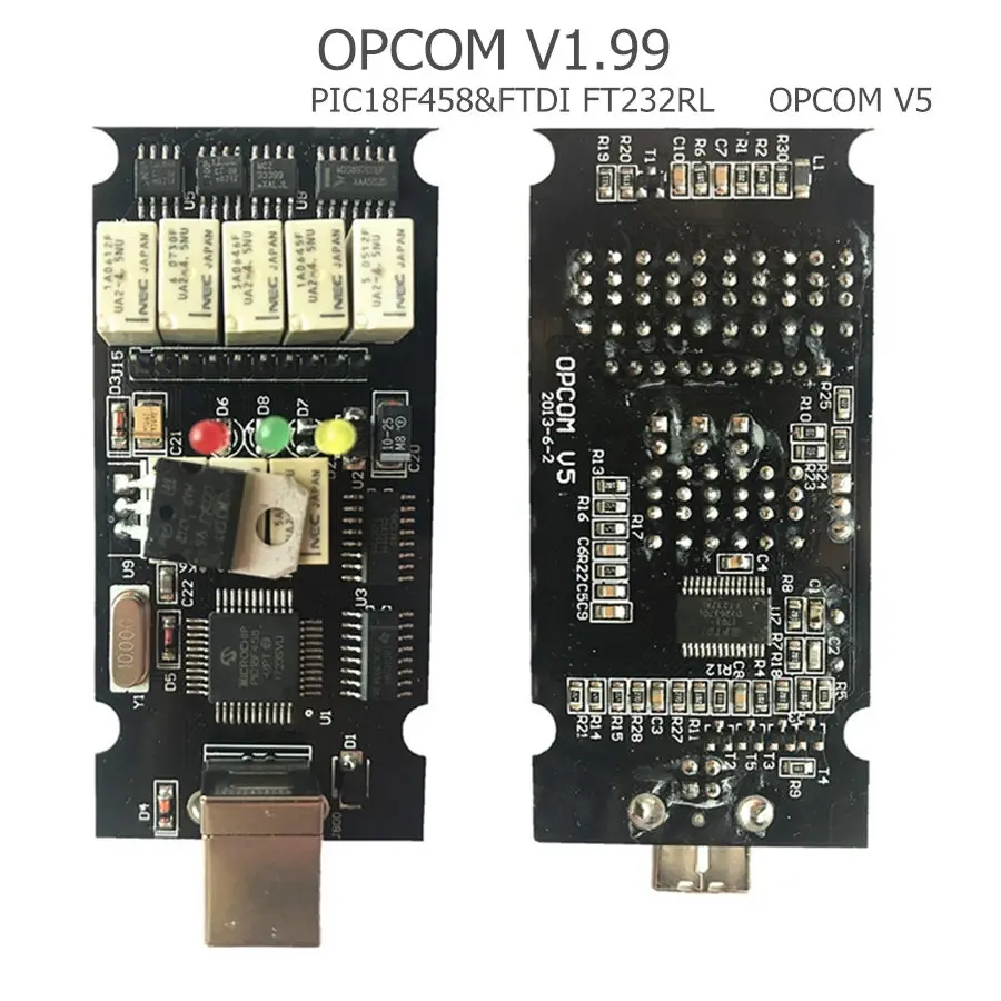 OPCOM V1.99 V1.95 V1.78 V1.79 V1.65 Профессиональный для Opel OBD2 CAN BUS диагностический сканер PIC18F458