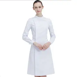 Дамы медицинский Халат медицинский лабораторный халат доктор тонкий многоцветный Форма медсестры, медицинская платье Комбинезоны Белое