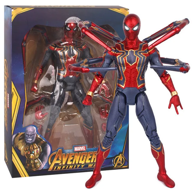 

14'' inches Avengers Infinite War Iron Spider Spiderman PVC Action Figure Collection Figurine Movable Toy Kids Birthday Gift