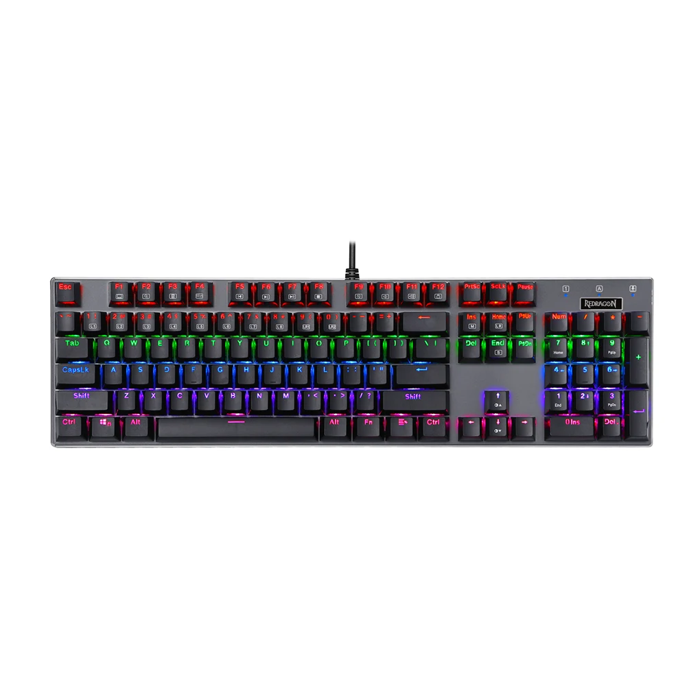 

Redragon 104 Keys Metal Mechanical Keyboard Office Metal Case Computer Gaming LED Backlit Wired Keyboard