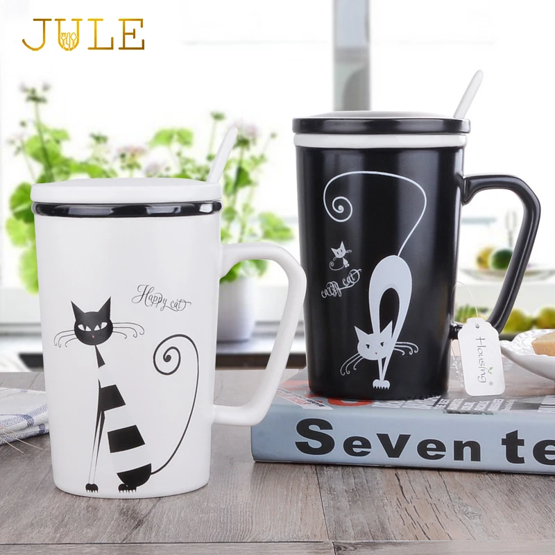 

Novelty Cat Ceramic Cup Personality Cartoon Milk Juice Lemon Mug Coffee Tea Cup with Handgrip Home Office Drinkware Unique Gift