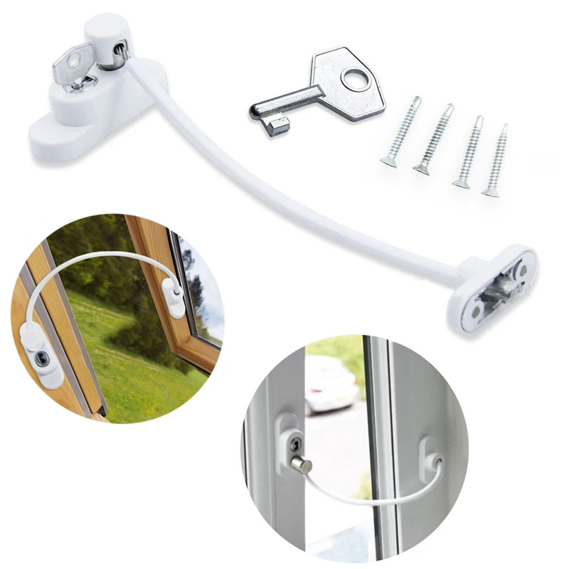 

1Pcs Window Door Restrictor Security Locking Cable Wire Child Baby Safety Lock Hot Sale