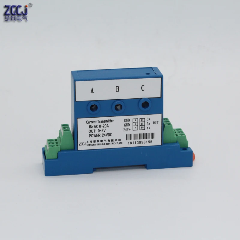 Перфорация AC 0-20A 3 фазный ток передатчик 4-20mA, 0-20mA, 0-5 V, 0-10V Выход дырчатое 3 трехфазный амперметр переменного тока преобразователь сигналов
