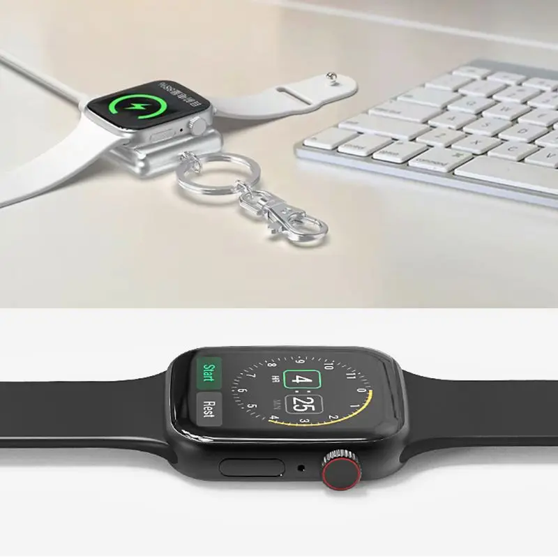 Магнитное Беспроводное зарядное устройство для Apple Watch Series 4 3 2 1 Металл + закаленное стекло Беспроводная зарядка для Apple Watch 4 3 2