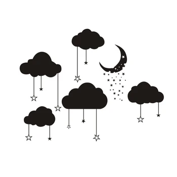 

Creative Clouds moon star Wall Sticker kids room bedroom decorations for home wallpaper Mural Art Decals Removable stickers