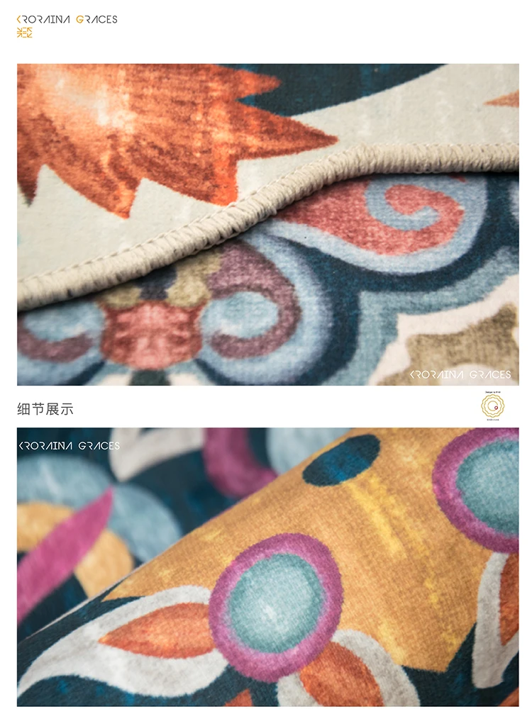 Ретро Индийский Мандала Круглый ковер для гостиной круглый коврик с цветочным принтом для детской комнаты большой геометрический Коврик