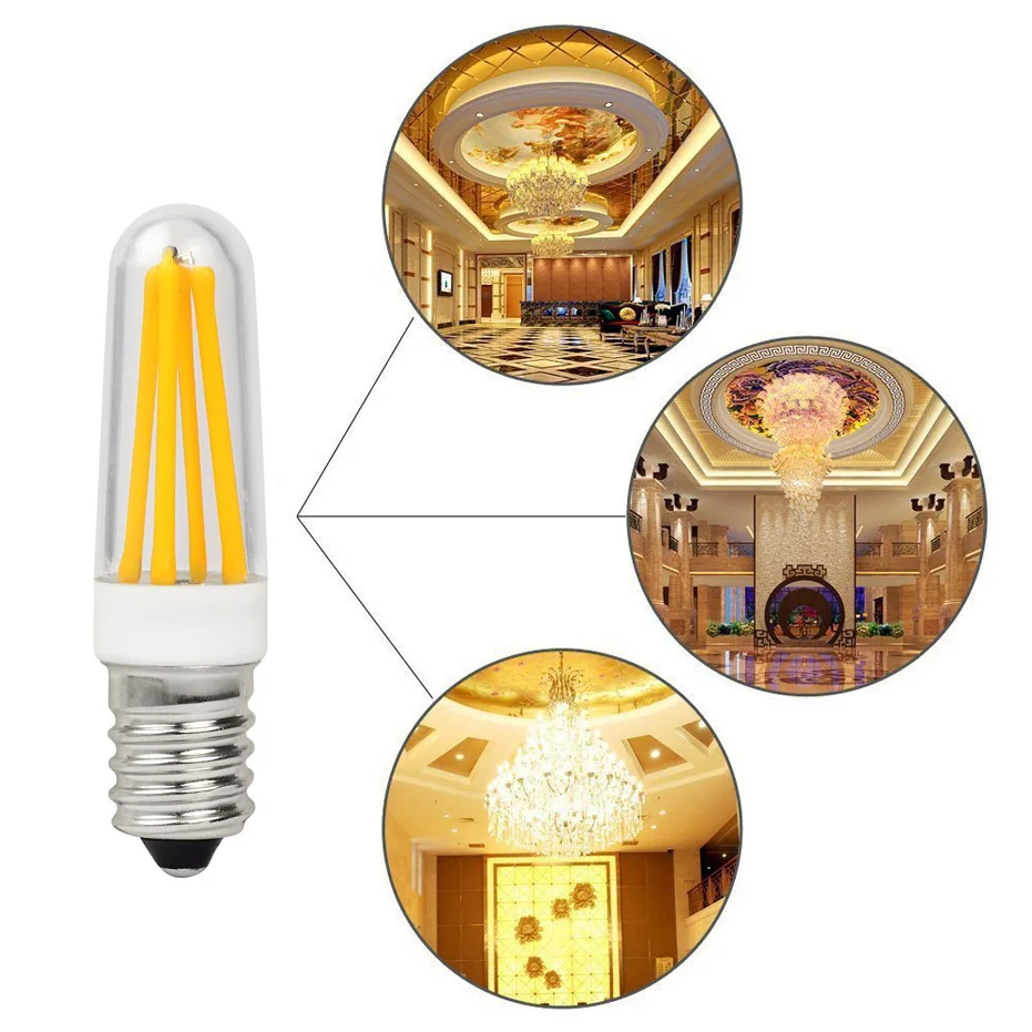 새로운 울트라 밝은 E14 Led 램프 AC220V 5 와트 필라멘트 빛 360 Degree 높은 투과율 실리콘 전구 무료 배송
