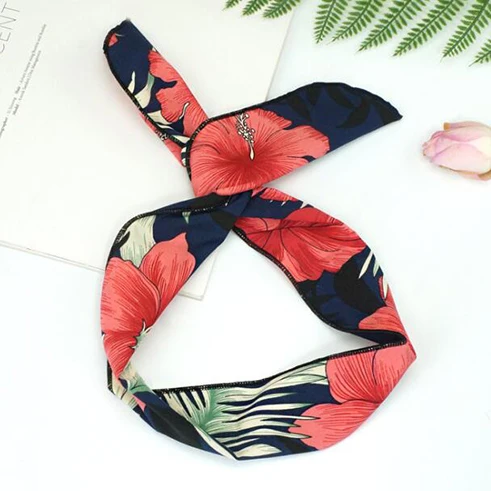 TWDVS Korean Version Of Rabbit Ears Knotted Wire Hair Band Bow Polka Dot Lady Headband Women Headdress Sweet Hair Accessories - Цвет: as  picture 11