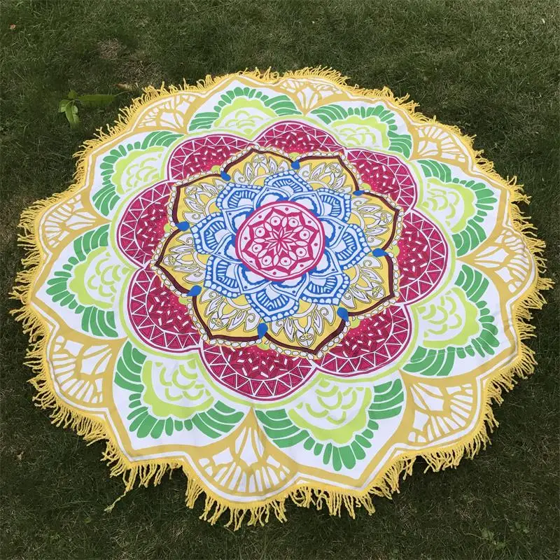 Günstig Mikrofaser Strand Handtuch Quaste Indische Mandala Tapisserie Lotus Gedruckt Böhmischen Yoga Matte Bikini Abdeckung Up Decke Bad Handtuch