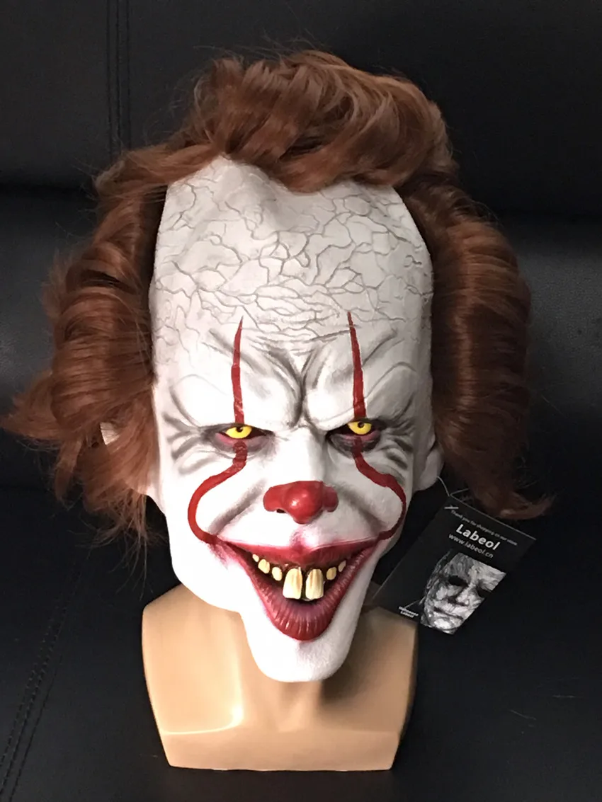 Pennywise IT Clown Joker Fancy Dress Halloween Latex Full Head Costume Zombie