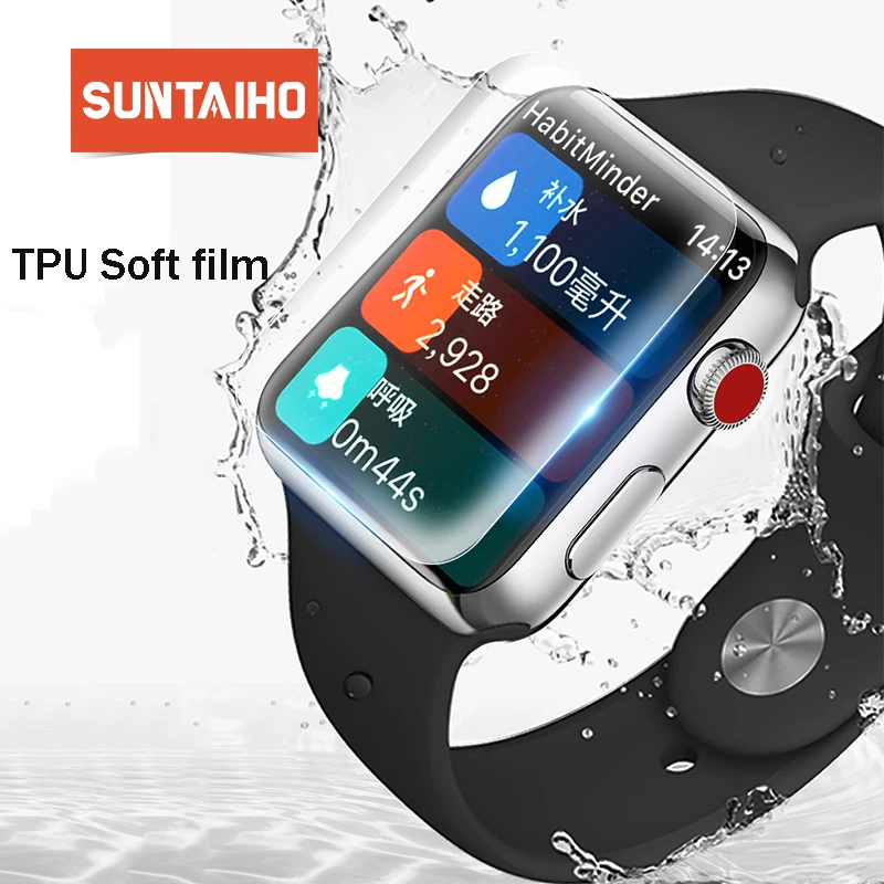 Suntaiho TPU Full Cover HD Screen Protector Film for Apple Watch Series 4 44mm Protector Film for iwatch 40 Series4 Screen Cover Suntaiho TPU Full Cover HD Screen Protector Film for Apple Watch Series 4 44mm Protector Film for iwatch 40 Series4 Screen Cover