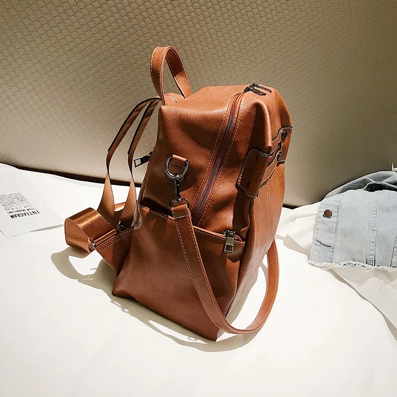 Fashion Women Rivet Backpack Pu Leather Female Backpacks School Backpack For Teenage Girls Female single shoulder bags Mochila (23)