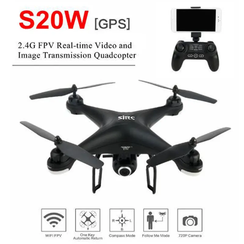 

2018 SJ R/C S20w Mini Drone With Camera HD 1080P RC Quadcopter RC Helicopter GPS Quadrocopter Selfie Drone Aircraft FPV Dron