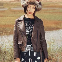 Осенняя Женская винтажная короткая мотоциклетная куртка в стиле панк с вышивкой и кисточками из искусственной кожи