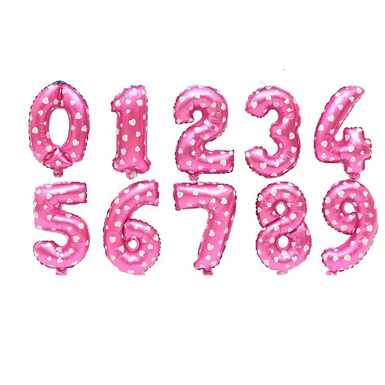 Fancy pink 16inch32-дюймовый номер алюминиевые пленочные шары с днем рождения украшения детский душ принадлежности Anniversaire Вечерние - Цвет: Fancy pink