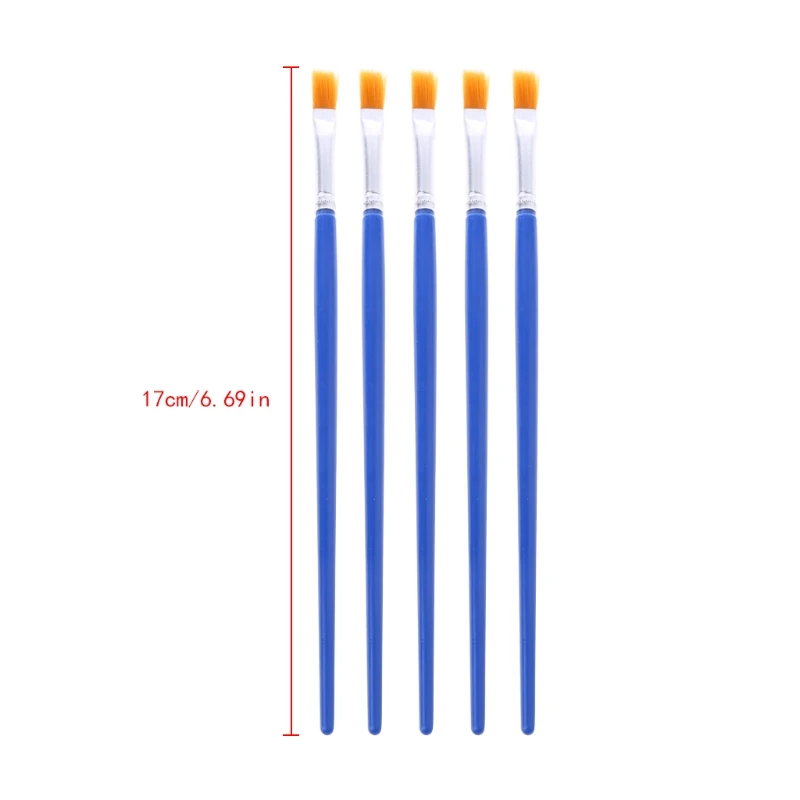 

5Pcs Flat Painting Brushes Set Artist Nylon Hair Watercolor Acrylic Oil Drawing Paint Brushes Arts Painting Kit