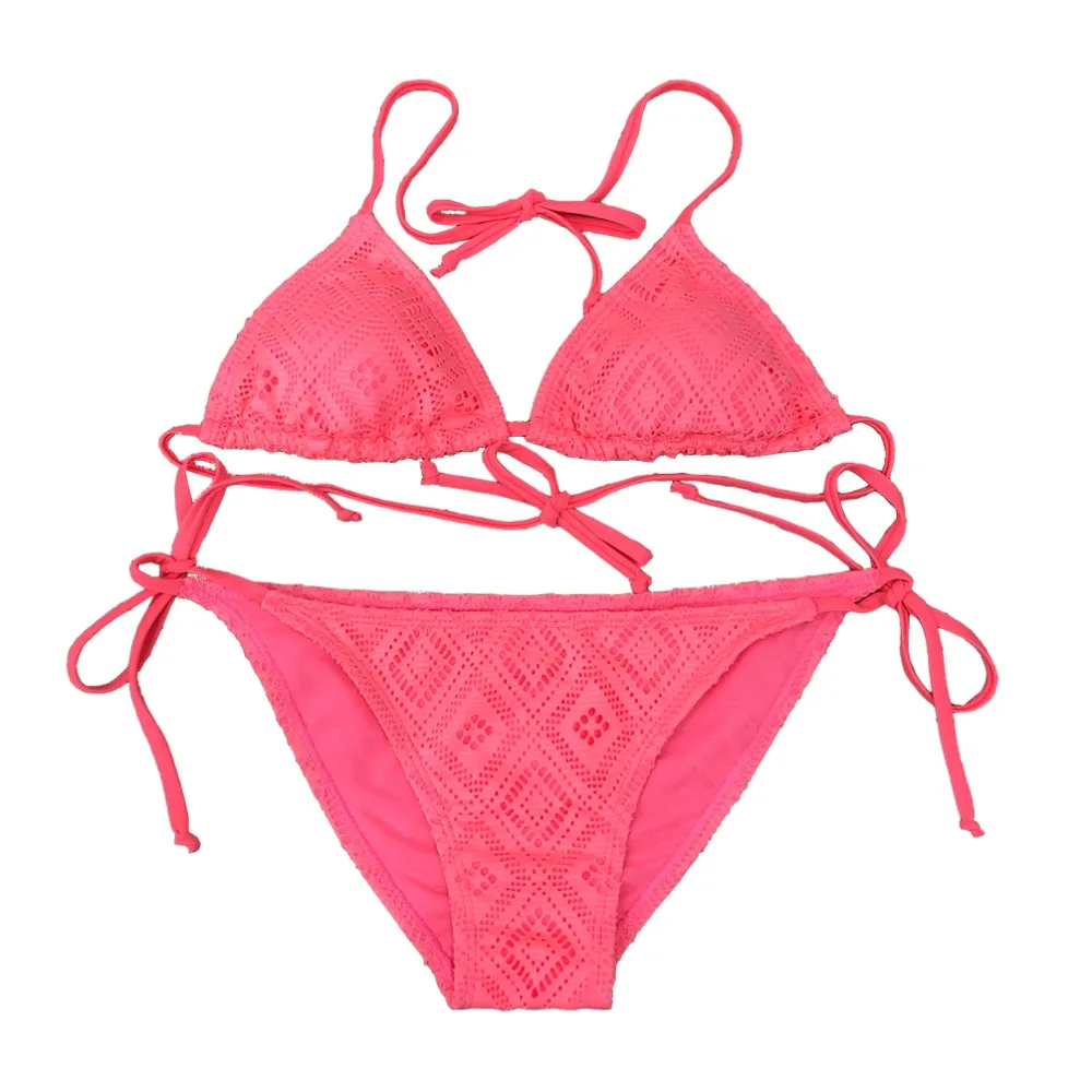 

SWIMLE 2019 New Summer Women Solid Bikini Set Push-up UnPadded Bra Swimsuit Swimwear Triangle Bather Suit Swimming Suitt