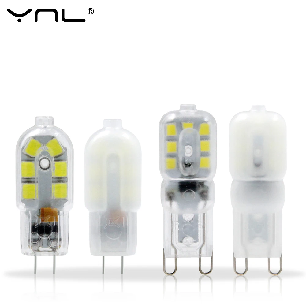 YNL G4 Светодиодный светильник 12 В 220 светодиодный G9 2 Вт 3 SMD 2835 мини лампа молочного