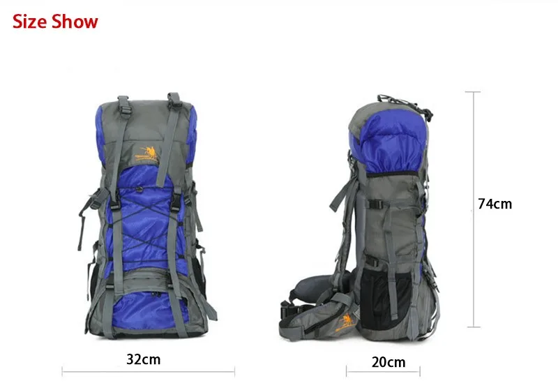 Free Knight 60L Outdoor Sports Professional Climbing Hiking Backpack Unisex Waterproof Nylon Travel Bags 6 Colors