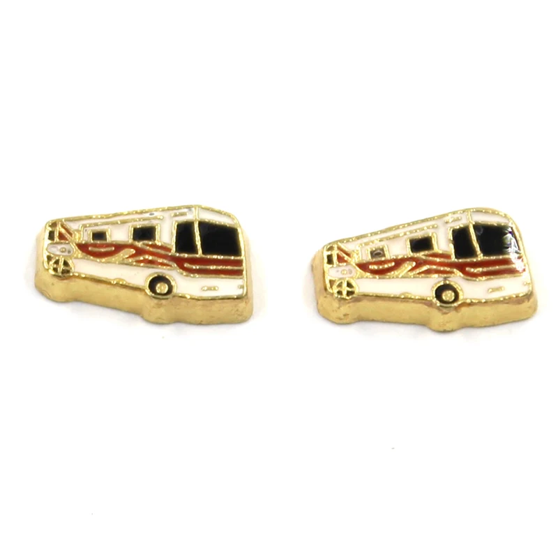 

20pcs/lot DIY Fashion Alloy Enamel Bus Charms For Floating Living Memory Lockets