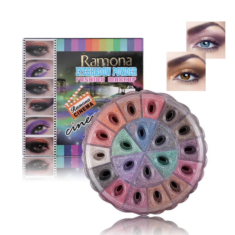 Mineral Make Up 3XL 20 Colorful Glimmer Eye Shadow Power with Sponge Stick Fashion Cosmetic Pigment Eyeshadow Powder