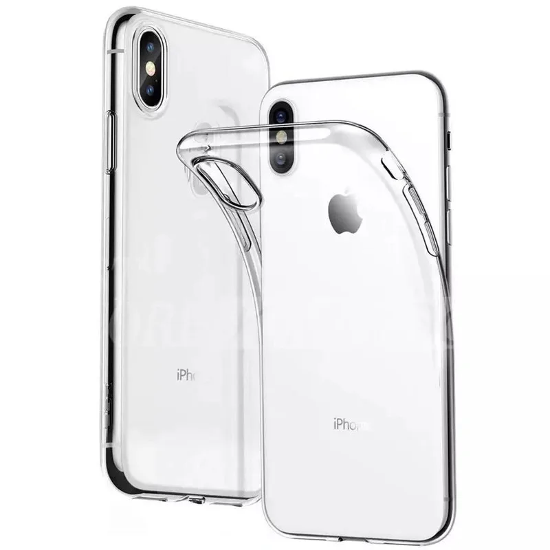 Прозрачный мобильный телефон Мягкий чехол для iphone X XS XR XsMax 8 7 Plus 6 6 S Plus задняя крышка Роскошный чехол для iphone 7 - Цвет: transparent