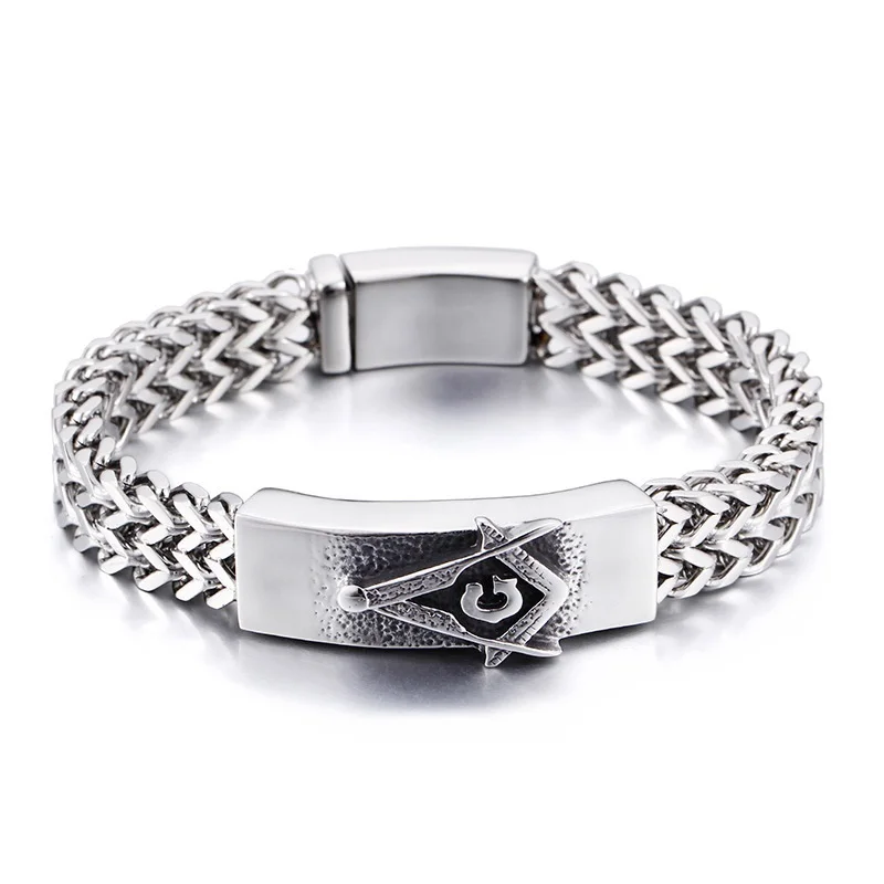

New stainless steel bracelet religious totem Masonic bracelet men jewelry
