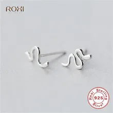 ROXI антиаллергенные серьги-гвоздики в виде змеи для женщин 925 пробы Серебряные Серьги очаровательные маленькие серьги в виде животных пирсинг