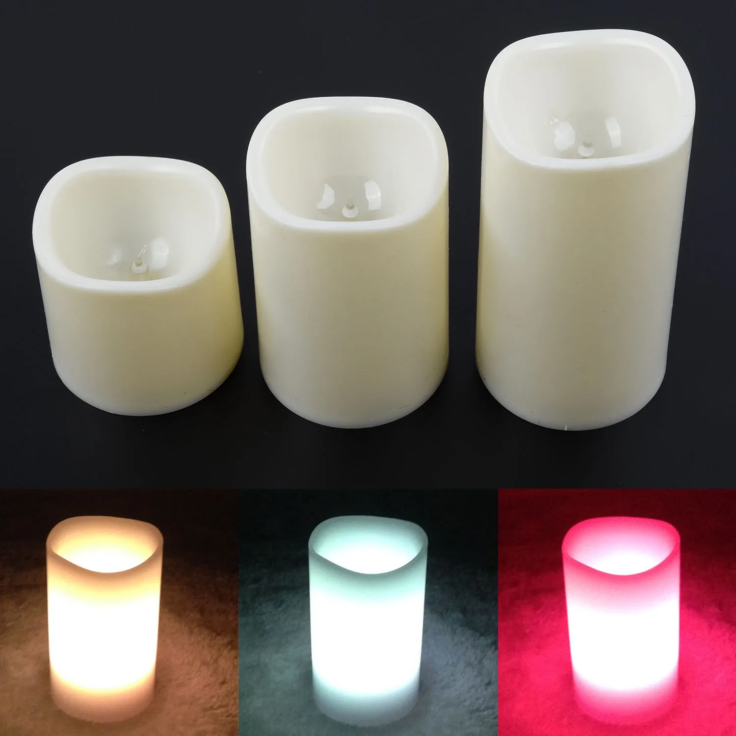 LED Candles Pillar Gift Flameless Battery Candles Lights Operated For Party Wedding Birthday Festival Romantic Dinner Home Decor