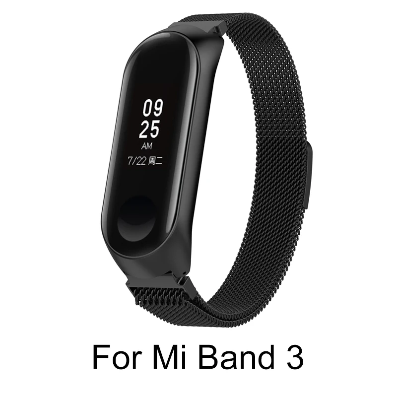 Для mi band 4 металлический магнитный ремешок для Xiaomi mi 3 сменные аксессуары для браслетов браслет для Xiaomi 4 - Цвет: Mi 3 Magnetic Black