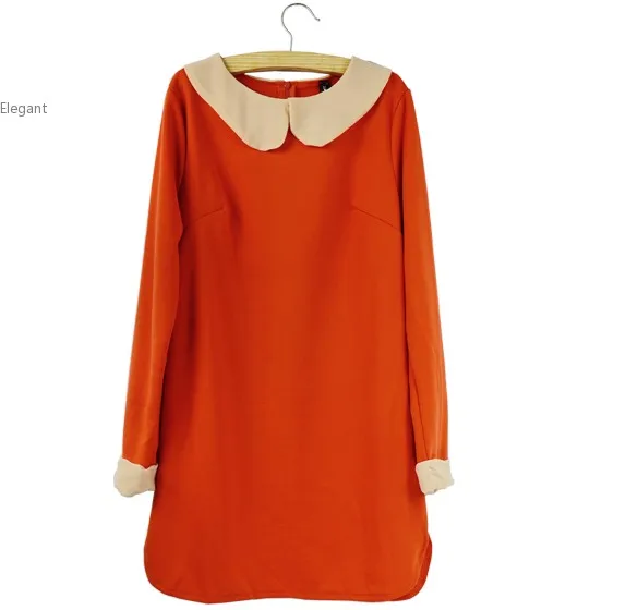 Корея женская сладкий тонкой длинным рукавом кукла мини платье размеры M XL