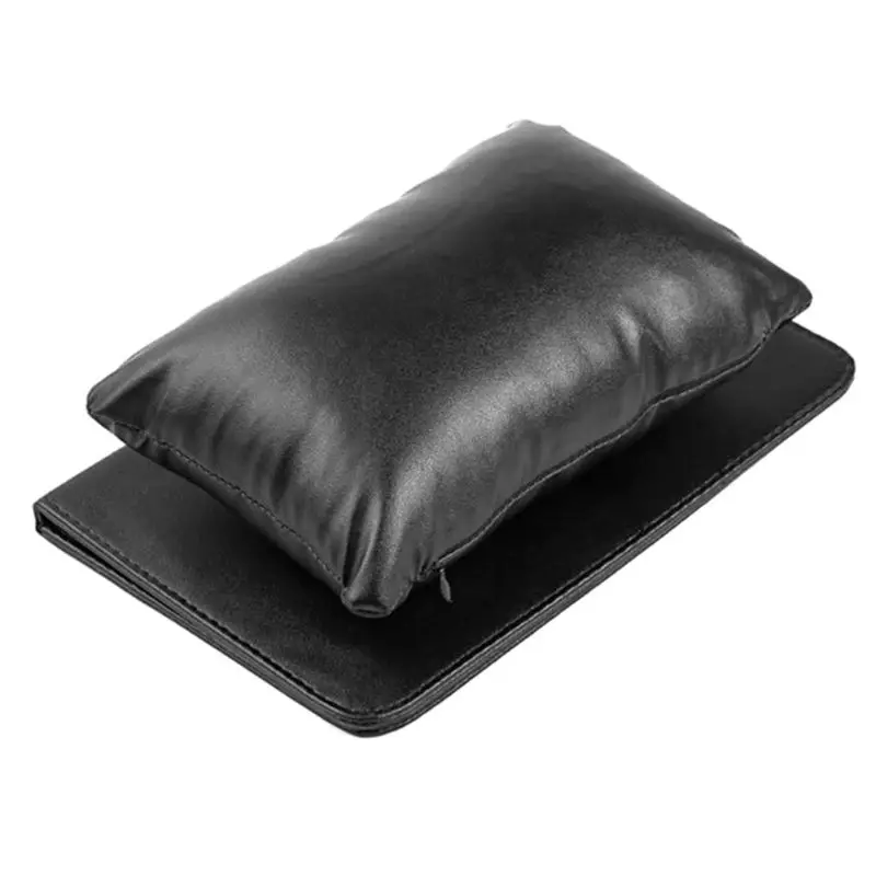 Съемная застежка-молния для рук подставка подушка для ногтей мягкая губка инструмент для маникюра искусственная кожа+ губка - Цвет: Черный