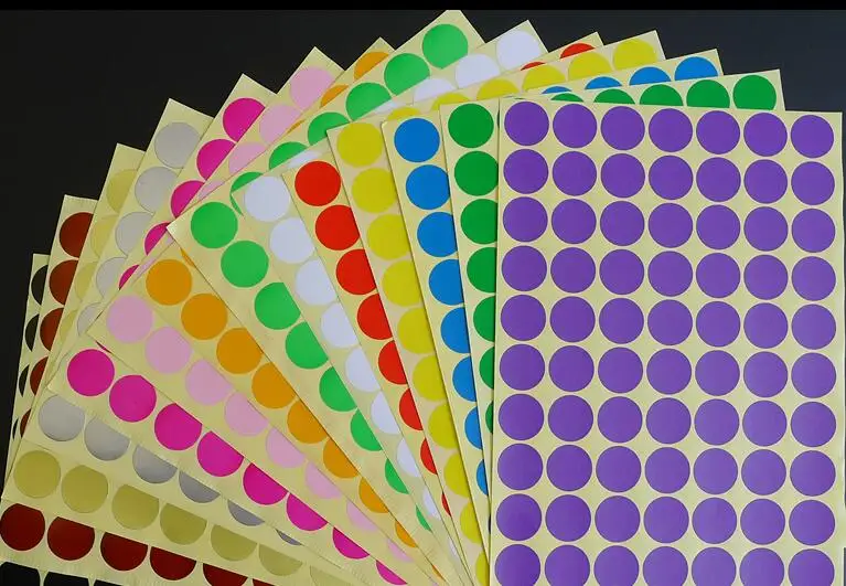 

Round Dots stickers Label Self Adhesive Sticker Office School Supply 12 colors 6/8/10/13/16/19/25/32mm Stickers Circle Paper tag