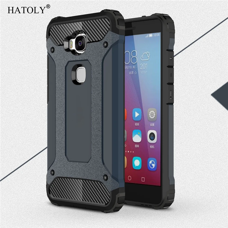 Чехол HATOLY для huawei Honor 5X чехол GR5 Heavy Armor тонкая твердая прочная крышка силиконовый