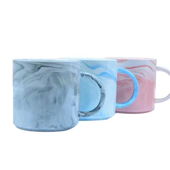 

marble pattern luxury right angle bevel cup mouth reusable ceramic coffee mug for milk tea thermo cups coffee best gift