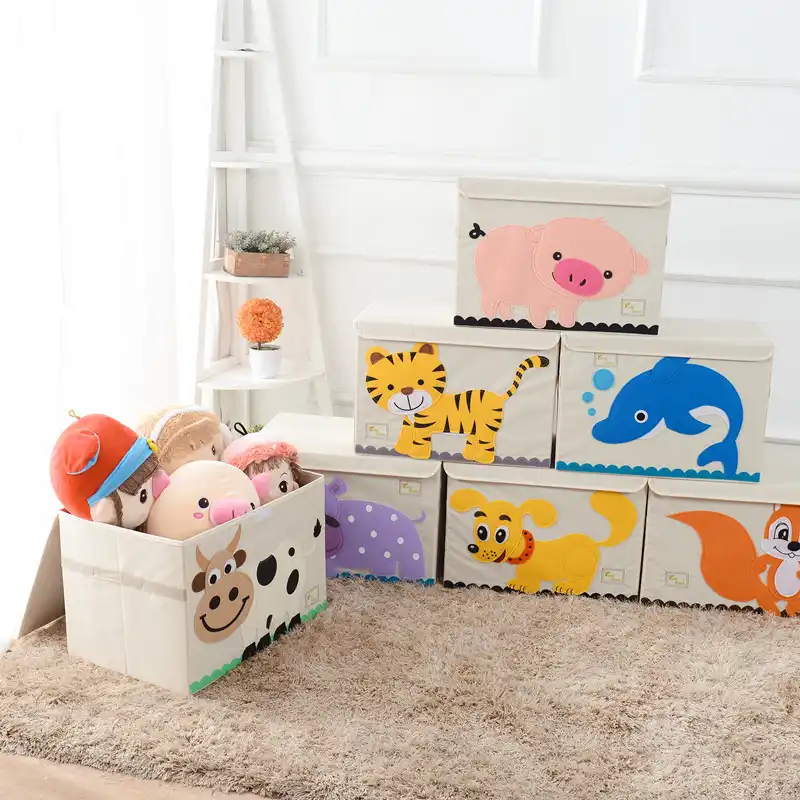 New Children Cartoon Large Storage Box Animal Embroidery Storage Box Animal Embroidery