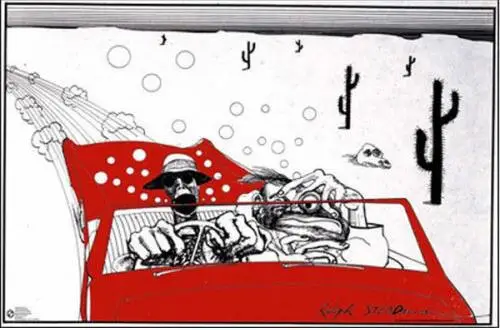 Ральф Стедман FEAR &amp LOATHING термоусадочная обернутая шелковая постер декоративная