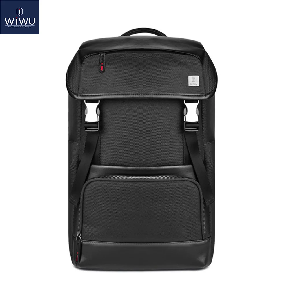WIWU рюкзак для ноутбука 15,6 дюймов Водонепроницаемый Школьный рюкзак большой емкости Противоугонный рюкзак для путешествий для женщин мужские рюкзаки - Цвет: Черный