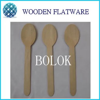 

100pcs/lot Disposable Wooden Small Spoon Heavy Weight 4 1/4 inch (11cm)