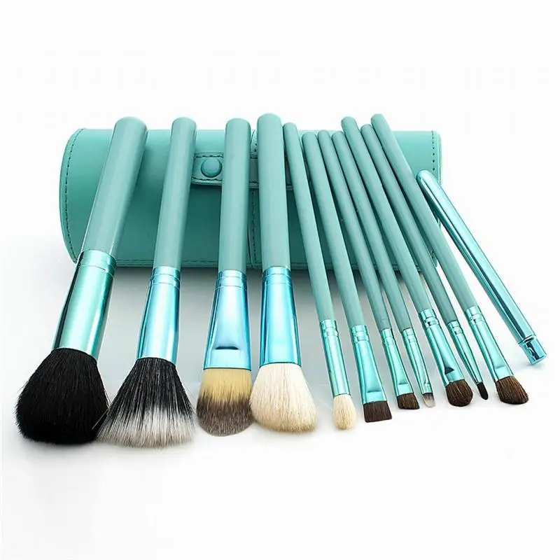 

Makeup Brush 12PCS Cosmetic Set powder/kabuki/contour brush with Holder make up Brushes Goat Hair