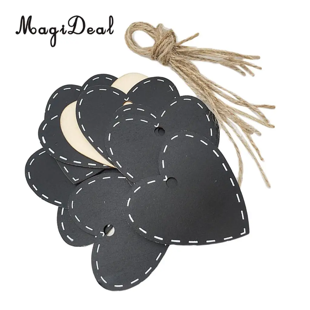 10pcs Mini Chalkboard Place Cards Hanging Blackboard Single Sided Chalkboard Wedding Party Table Number Place Tag Love Heart