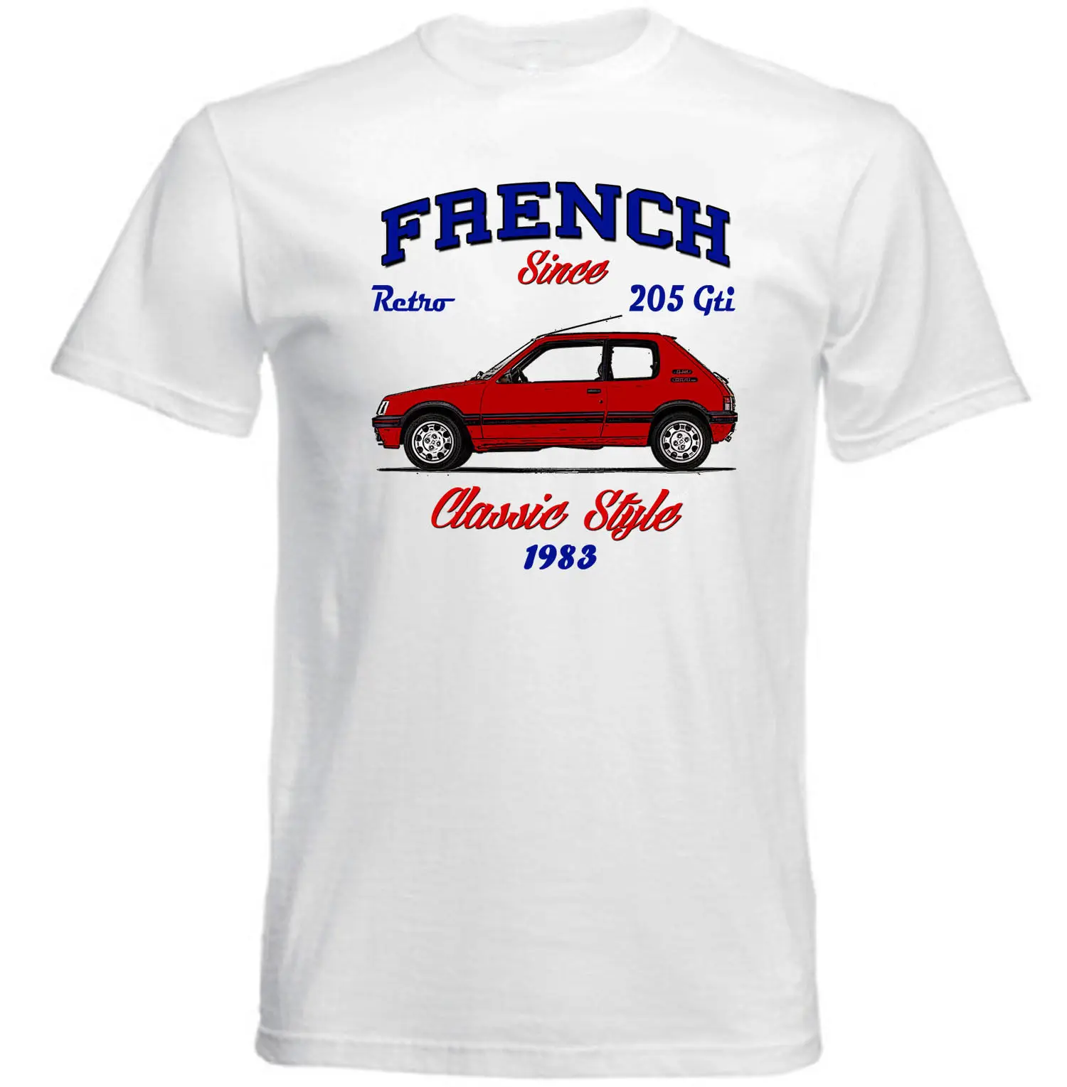 Модная футболка 2019, Мужская Винтажная Футболка с принтом во французском стиле 205 GTI, новая хлопковая футболка