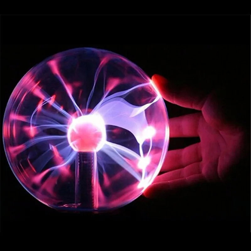 USB-Magic-Black-Base-Glass-Plasma-Ball-Sphere-Lightning-Party-Lamp-4-5-6-inch-Crystal
