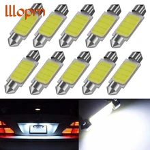 10 шт. гирлянда 31 мм 36 мм 39 мм 41 мм Автомобильный COB светодиодный светильник C5W C10W белый цвет Автомобильный купол лампа для чтения карты Авто интерьерная лампа DC12V