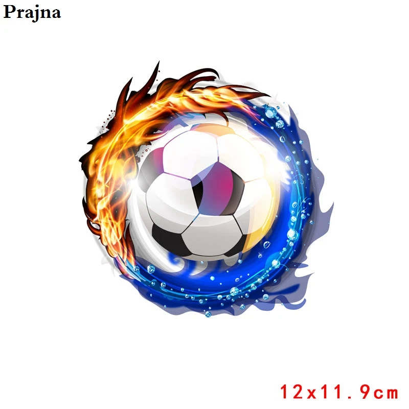 Prajna Fire Soccer железные нашивки DIY Футболка футболист теплопередача стираемые наклейки аппликация на одежду пальто для мальчиков - Цвет: Антикварная медь