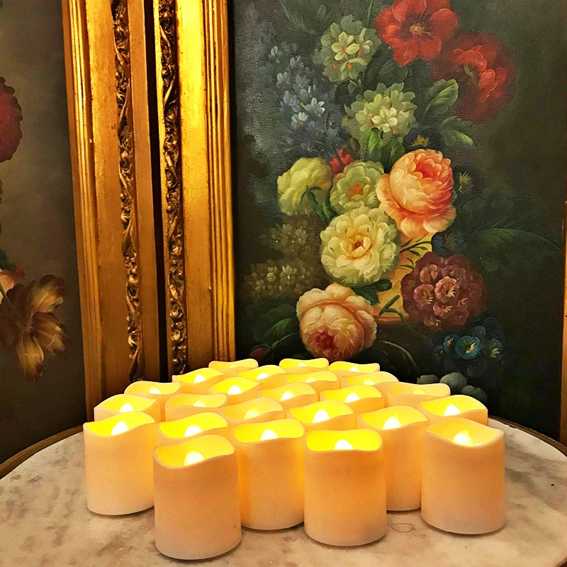 

24 Pack Flameless LED Tea Light Candles, Magicpro Battery-powered Unscented LED Tealight Candles Fake Candles Tealights