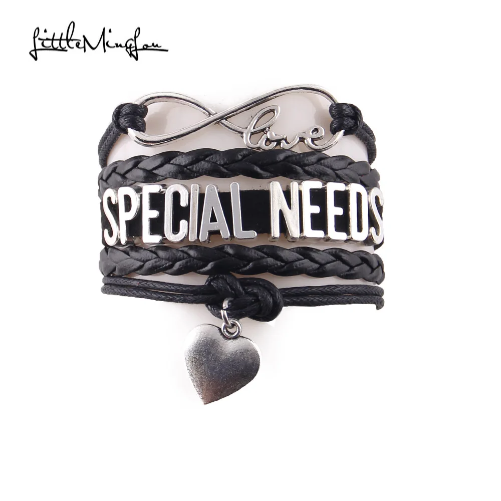 Little Minglou 4 Colors Special Needs Bracelet Ribbon Charm Awareness