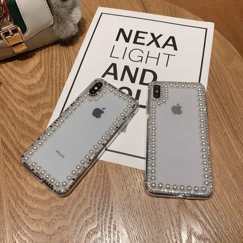 Блестящие жемчужные прозрачные чехлы для телефонов iPhone 12 Mini 11 Pro Max XR XS MAX X 8 7 6S Plus SE