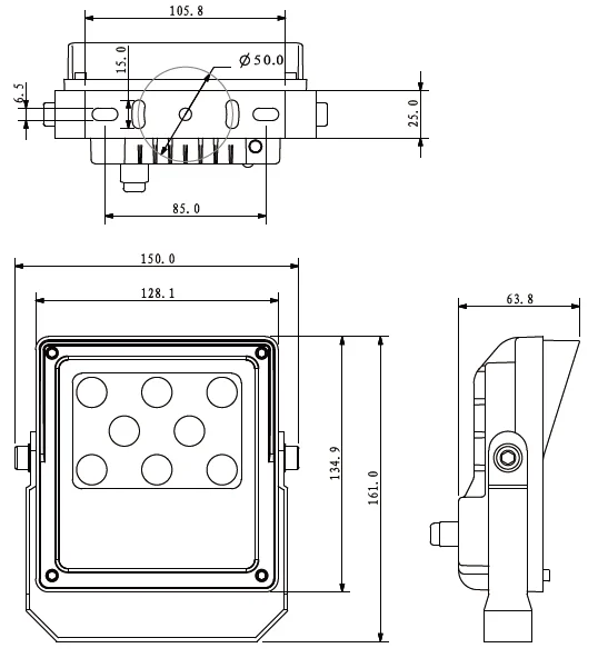 Dahua CCTV светильник DH-PFM510-D2 15 Вт DC12V осветительный светильник светодиодный вспомогательный светильник ing для безопасности камеры видеонаблюдения инфракрасный IP66